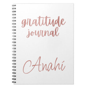 Custom Faux Rose Gold Foil Gratitude Journal