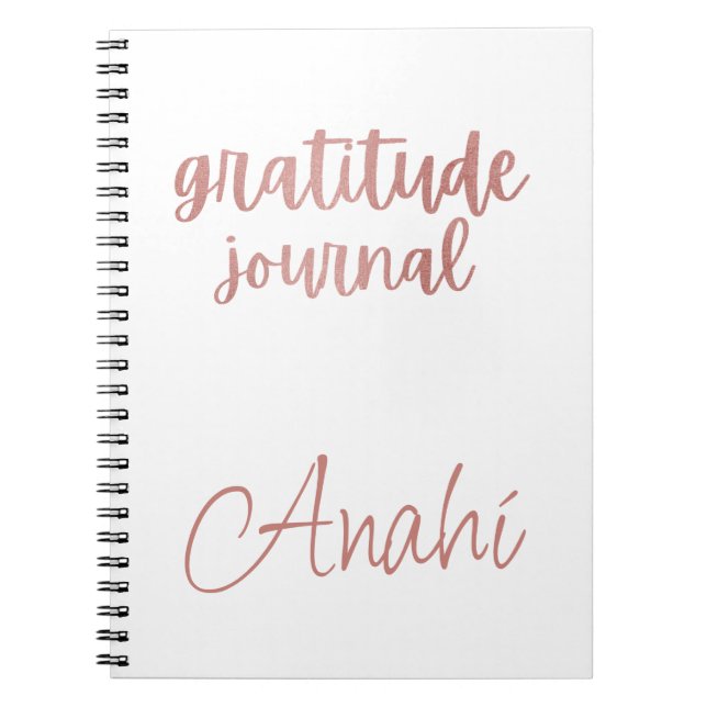 Custom Faux Rose Gold Foil Gratitude Journal (Front)