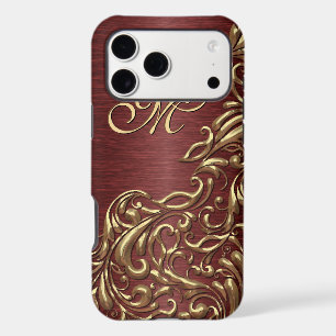 Custom Faux Shiny Gold Floral Swirl Pattern