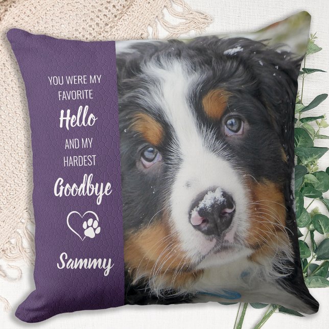 Custom Favorite Hello Dog Pet Memorial Photo Cushion (Creator Uploaded)