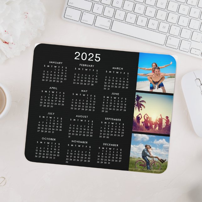 Custom Favorite Memory Photo Collage 2025 Calendar Mouse Mat (Creator Uploaded)