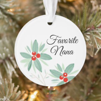 Custom Favorite Nana Holiday Photo Ornament