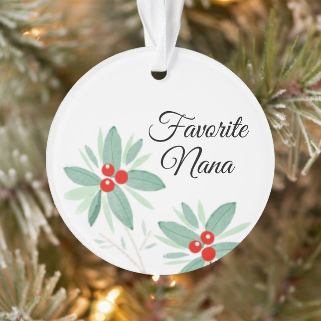Custom Favorite Nana Holiday Photo Ornament (Tree)