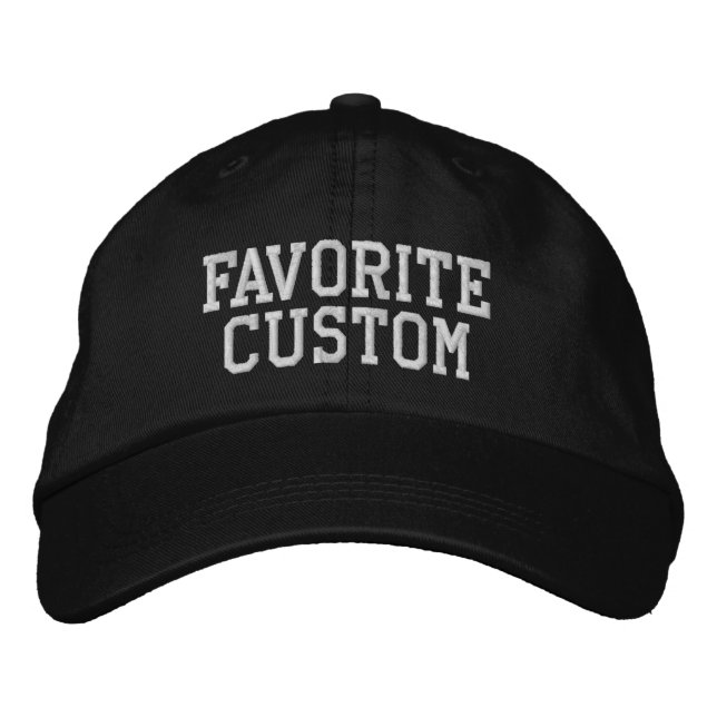 Custom Favorite Word Text Birthday Gift for her Embroidered Hat (Front)