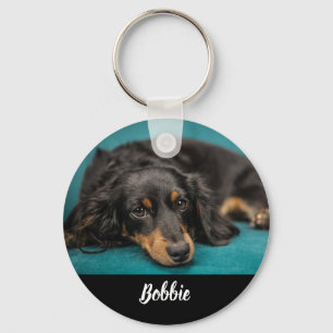 Custom favourite pet photo and text template, key ring