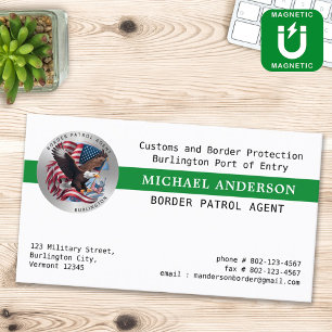 Custom Federal Police Military Border Patrol Logo  Magnetic Business Card