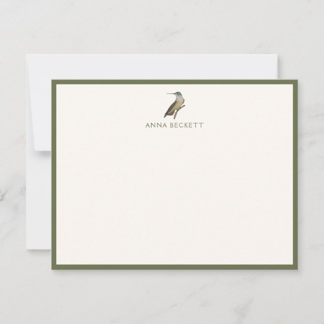 Custom Female Calliope Hummingbird Note Card (Front)
