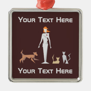 Custom Female Geometric Vet Metal Tree Decoration
