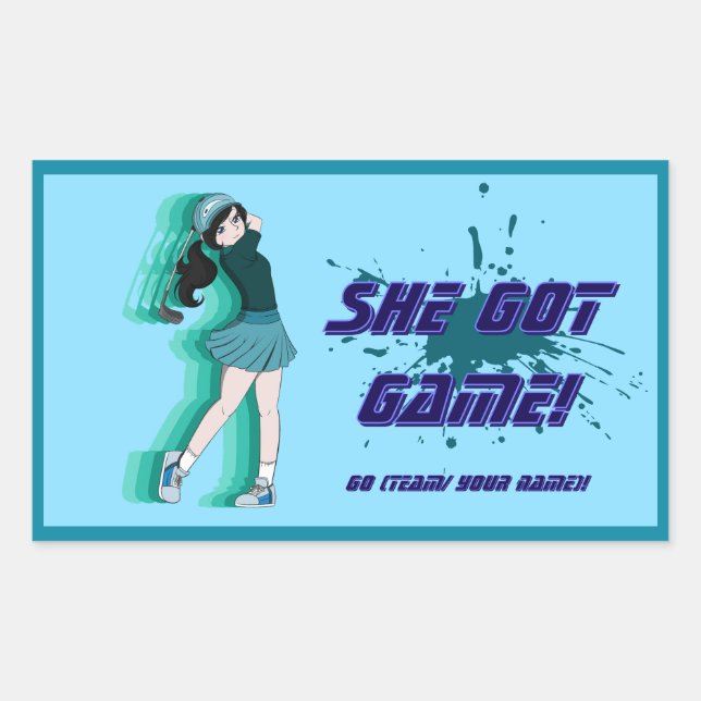 Custom Female Golf Player Sticker (Front)