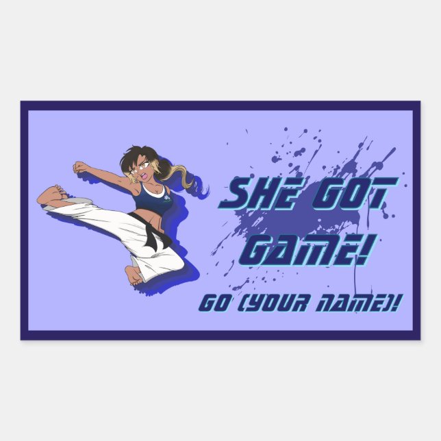 Custom Female Martial Artist Sticker (Front)