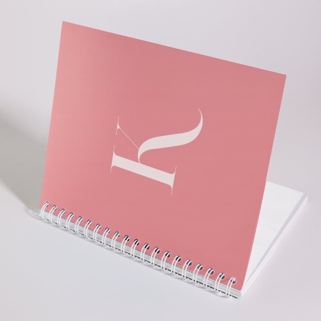 Custom Feminine Initial Name Blush Pink Typography Notebook (Creator Uploaded)