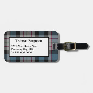 Custom Ferguson Tartan Plaid Luggage Tag