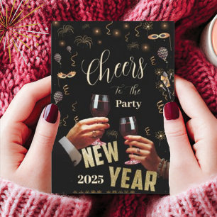Custom Festive Cheers to the New Year Party Invitation