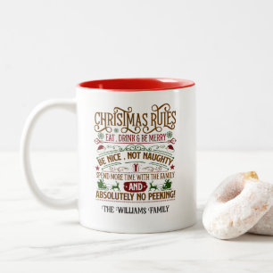 Custom Festive Christmas Rules Mug