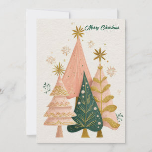 Custom festive Christmas Tree Greeting Holiday Card