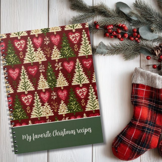 Custom Festive Knitted Style Pattern Recipe  Notebook (Creator Uploaded)