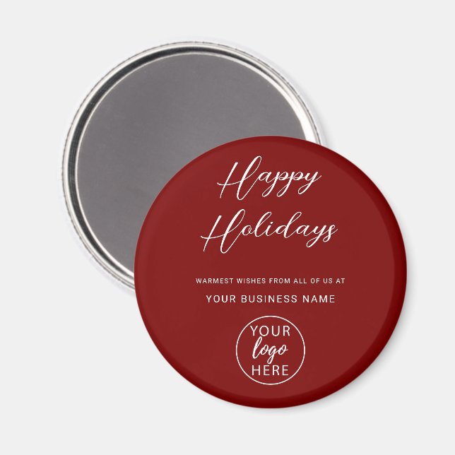 Custom Festive Red Business Logo Magnet (Front/Back)