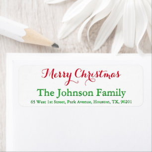 Custom Festive Red Green Script Merry Christmas