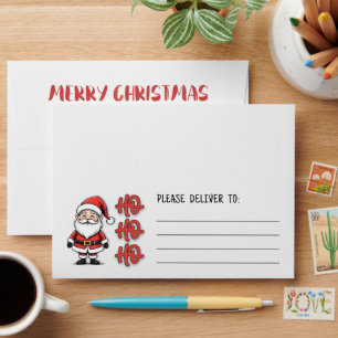 Custom Festive Santa Claus Ho Ho Ho Christmas Envelope