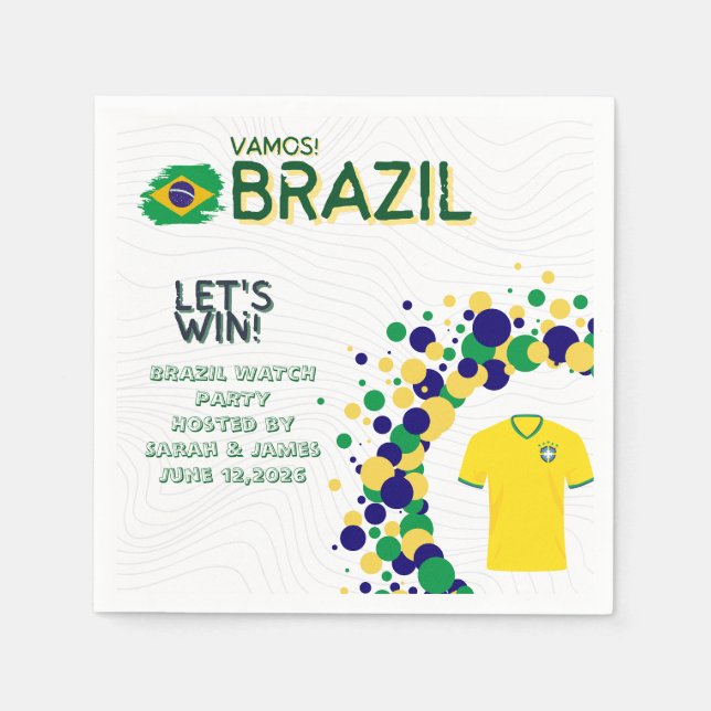 Custom FIFA World Cup Brazil VAMOS! Napkin (Front)
