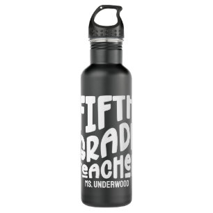 Custom Fifth Grade Teacher White Text  710 Ml Water Bottle