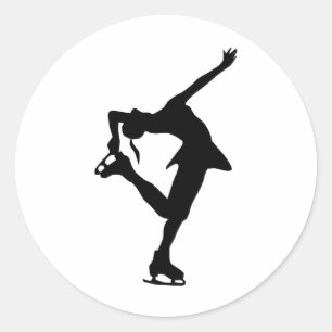 Custom Figure Skater Gifts Classic Round Sticker