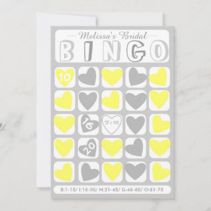 Custom fill it in bridal bingo grey game card