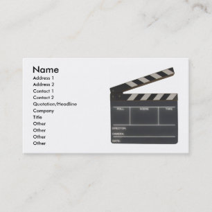 Custom Film slate clapboard movie business card