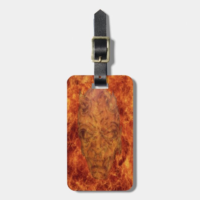 Custom Fire Demon Luggage Tag (Front Vertical)