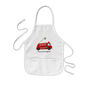 Custom Fire truck with text Kids Apron