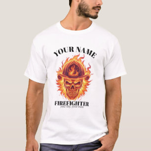 Custom Firefighter Phoenix Flame Skull Rebirth T-Shirt
