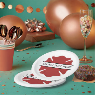 Custom Firefighter Red Logo Symbol Paper Plate