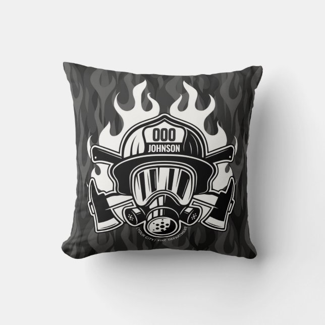 Custom Firefighter Rescue Fire Department Station Cushion (Front)