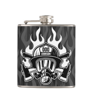 Custom Firefighter Rescue Fire Department Station Hip Flask