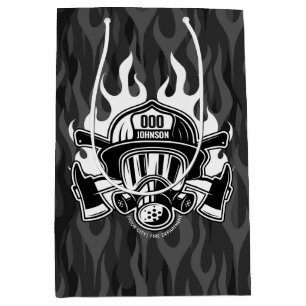 Custom Firefighter Rescue Fire Department Station  Medium Gift Bag