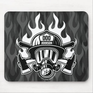 Custom Firefighter Rescue Fire Department Station Mouse Mat
