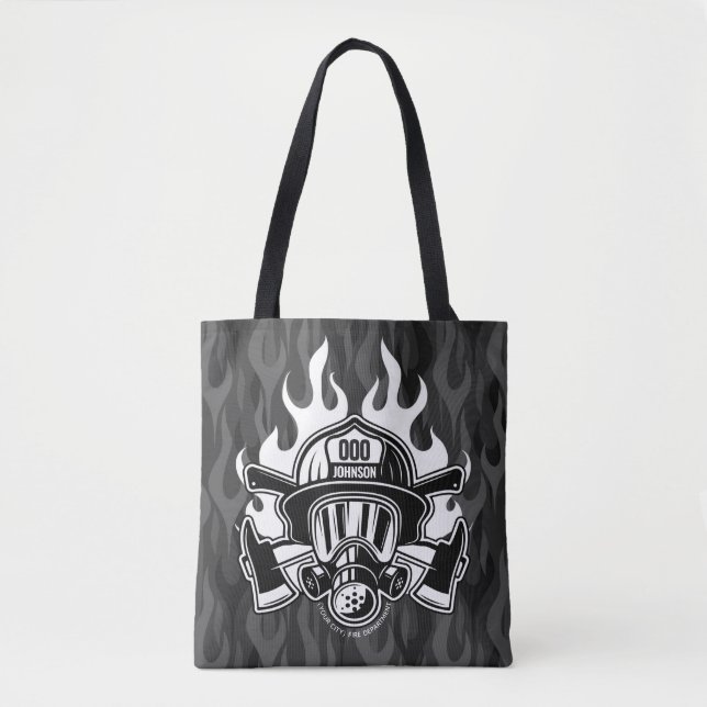 Custom Firefighter Rescue Fire Department Station  Tote Bag (Front)