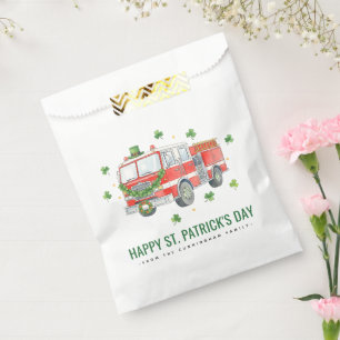 Custom Firefighter St. Patrick's Day Fire Truck Favour Bags