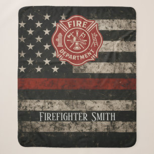 Custom Firefighter Thin Red Line Blanket