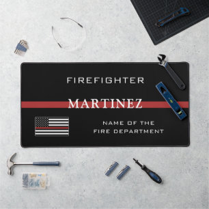 Custom Firefighter Thin Red Line Fire Department Desk Mat