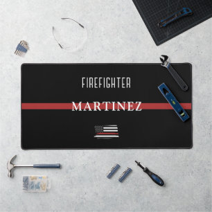 Custom Firefighter Thin Red Line Fire Department Desk Mat