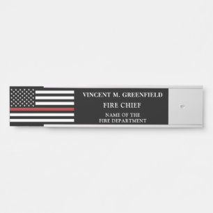 Custom Firefighter Thin Red Line Fire Department Door Sign
