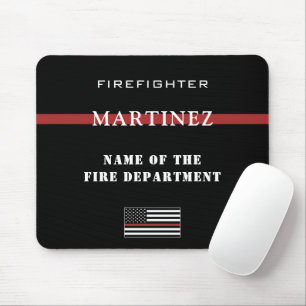 Custom Firefighter Thin Red Line Fire Department Mouse Mat