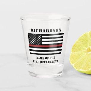 Custom Firefighter Thin Red Line Fire Department Shot Glass