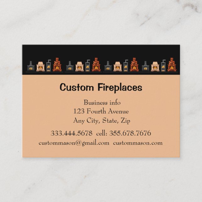 Custom Fireplaces Business Card  (Front)