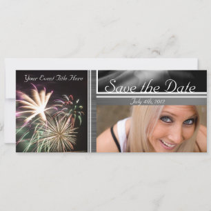 Custom Fireworks Save the Date Invitation