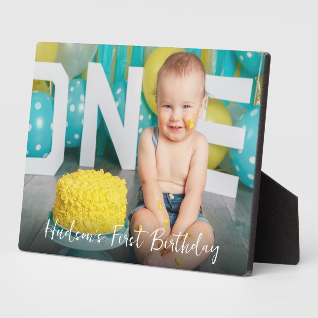 Custom First Birthday Baby Photo Plaque (Side)