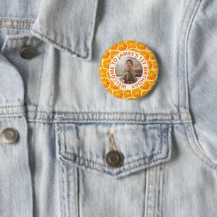 Custom First Birthday Round Photo 6 Cm Round Badge
