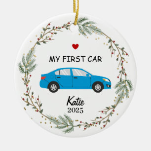 custom First Car Photo Ornament, My New Car Ceramic Tree Decoration