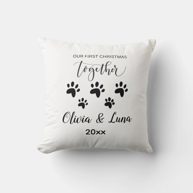 Custom First Christmas Cat gift Cushion (Front)